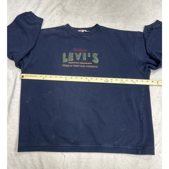 Vintage Levi's Jeans Blue Embroidered Women's Crewneck Sweatshirt Size Large - Picture 7 of 10